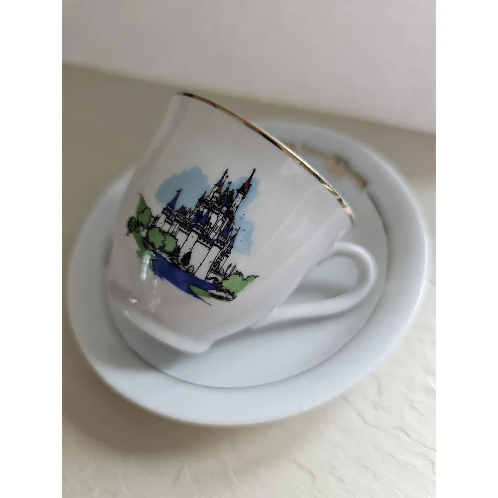 Vintage Walt Disney World Castle Demitasse Cup And Saucer